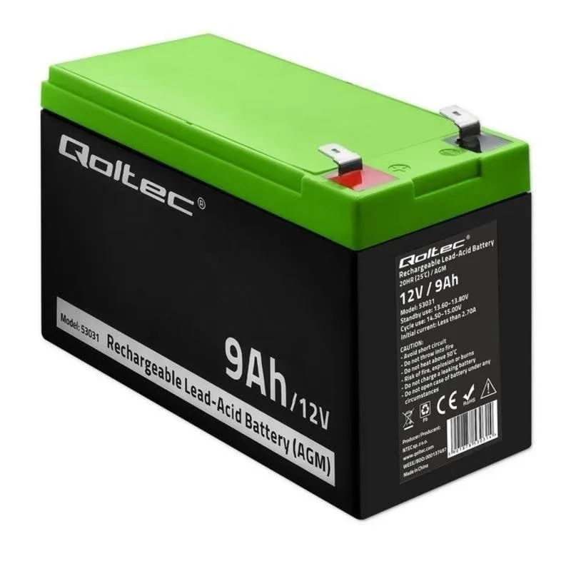 Batteria UPS Qoltec 53031 12V 9Ah VRLA compatta - immagine 1