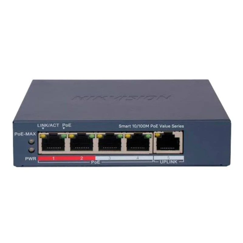 Switch Hikvision DS-3E1105P-EI/M Gestito 5 Porte 10/100Mbps PoE+ VLAN - immagine 1