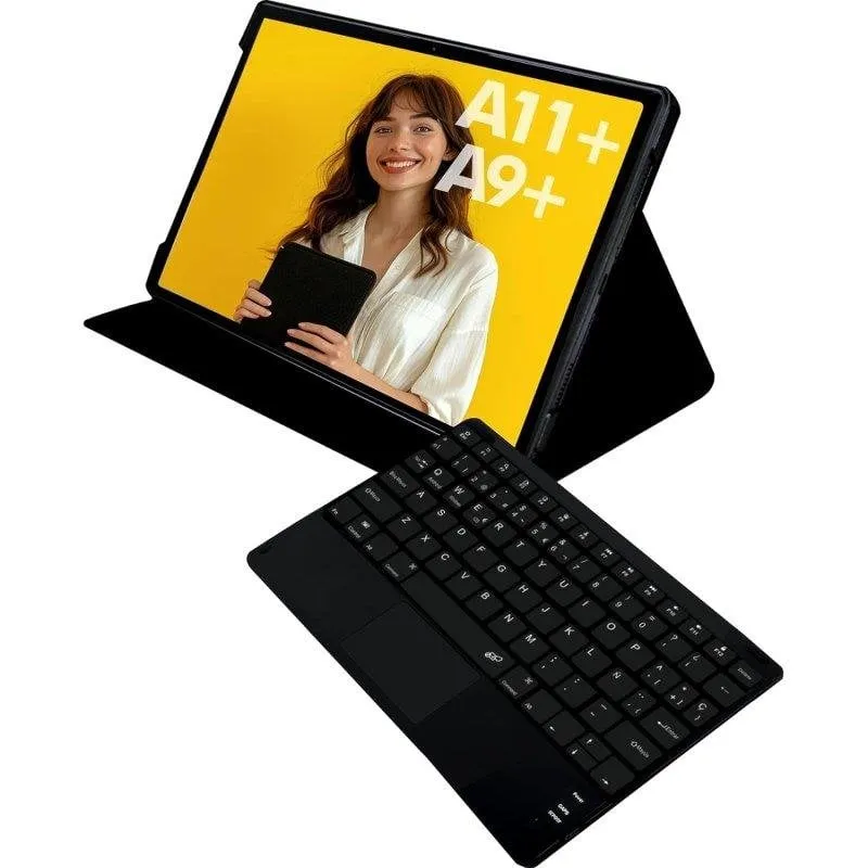 Custodia SilverHT Wave Touch per Samsung Tab A11+/A9+ 11" Tastiera BT Nera - immagine 1