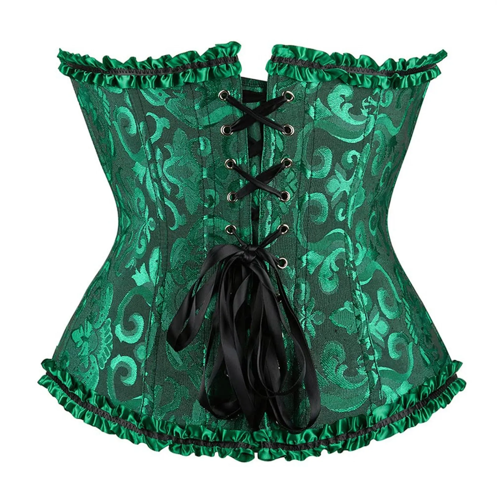 Corsetto da donna senza spalline, in ecopelle, verde, 5XL - immagine 5
