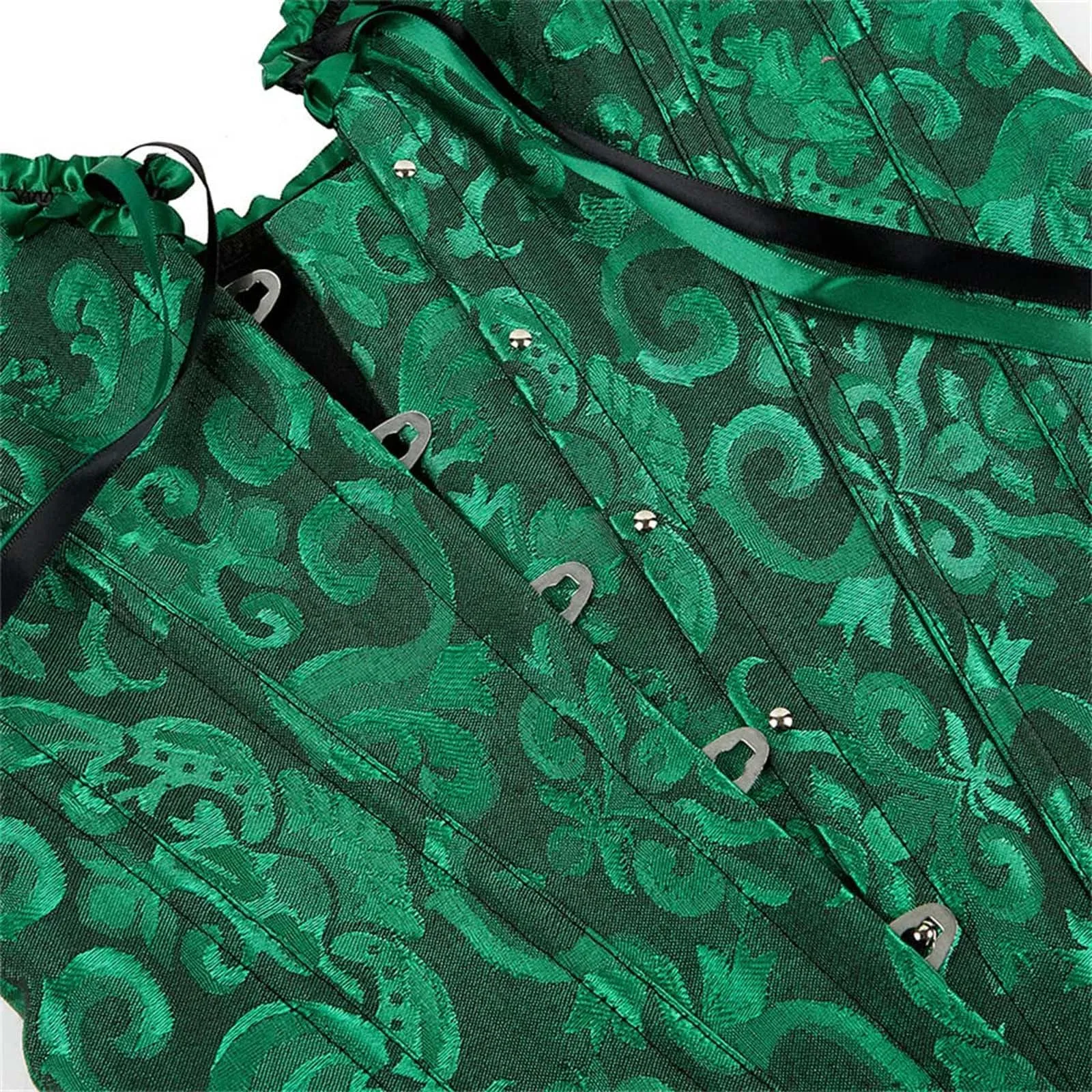 Corsetto da donna senza spalline, in ecopelle, verde, XXL - immagine 7