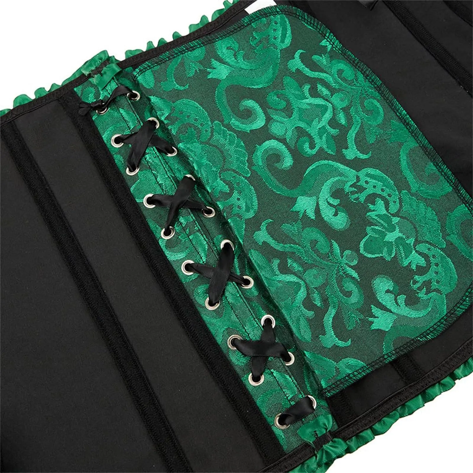 Corsetto da donna senza spalline, in ecopelle, verde, S - immagine 6