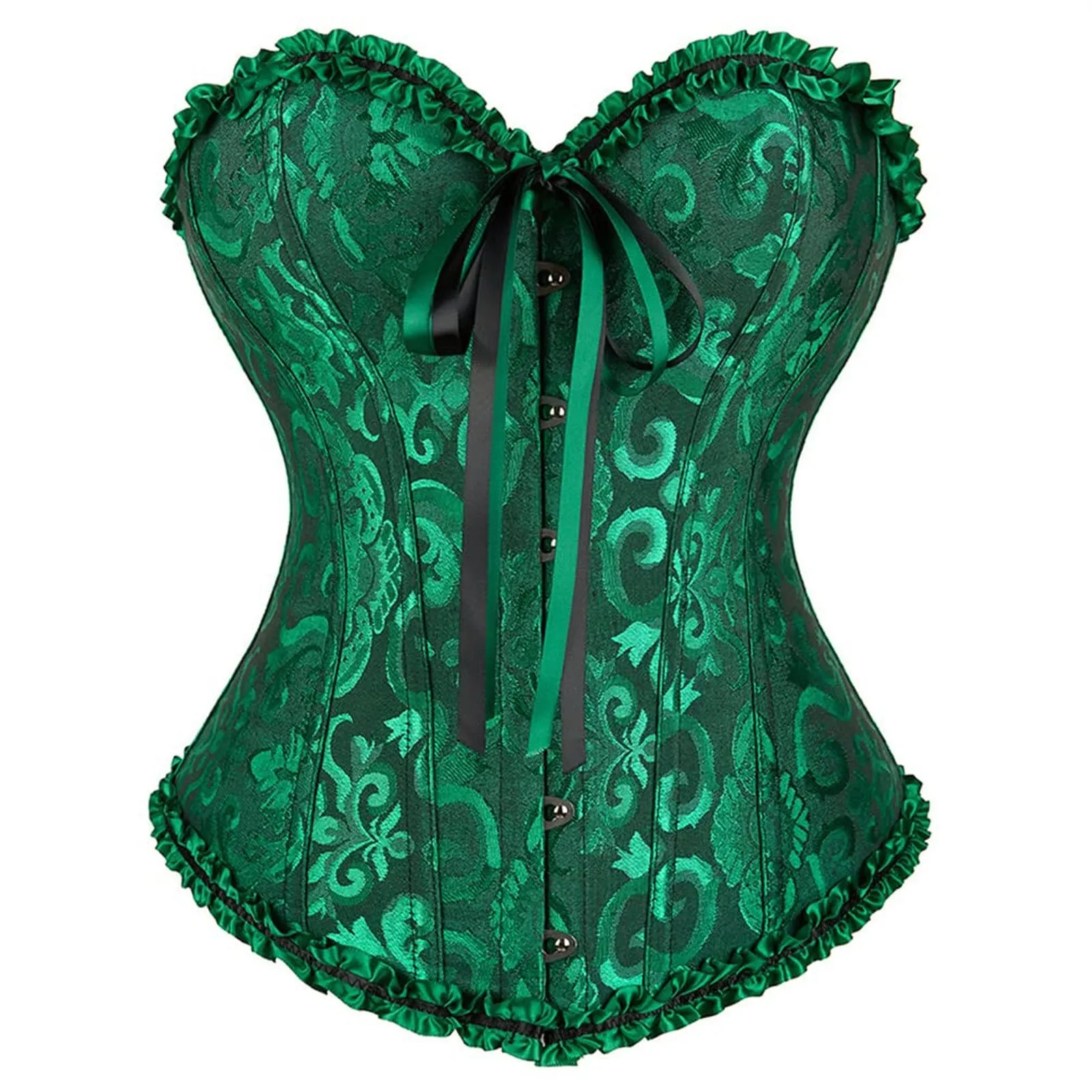 Corsetto da donna senza spalline, in ecopelle, verde, XL - immagine 2