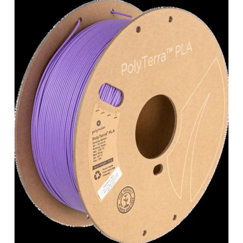Filamento PLA Polymaker PolyTerra Violetta 1,75 mm Ecologico Alta Rigidezza - immagine 1