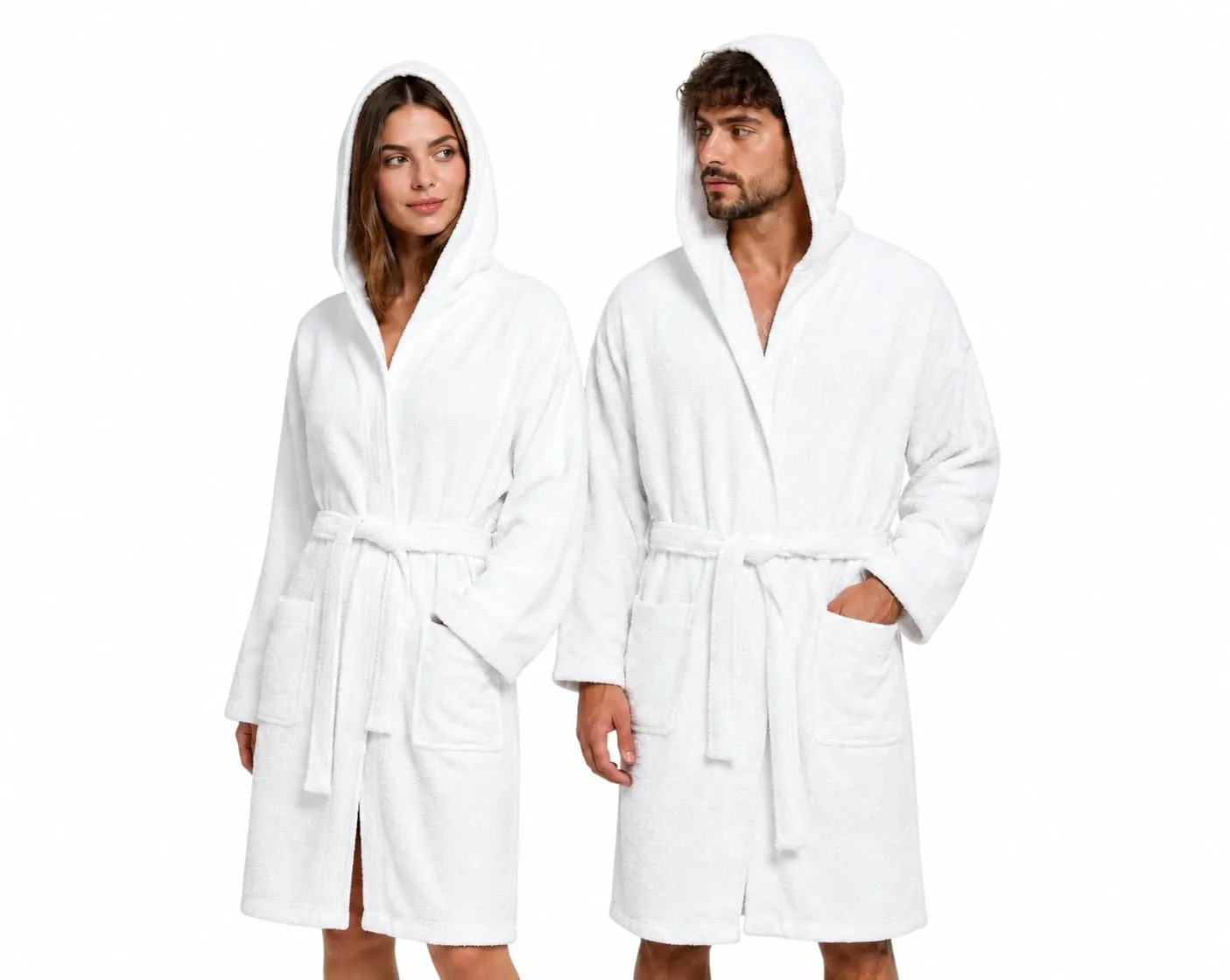 GX GARGIX Accappatoio Uomo Donna in Spugna di Cotone con Cappuccio – Morbido, Assorbente e Confortevole (IT, Testo, M, Regular, Regular, GX/ACCSPU-BIANCO) - immagine 1