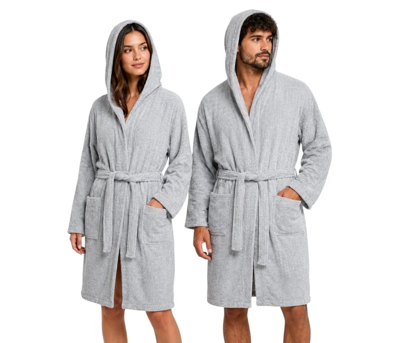 GX GARGIX Accappatoio Uomo Donna in Spugna di Cotone con Cappuccio – Morbido, Assorbente e Confortevole (IT, Testo, XXL, Regular, Regular, GX/ACCSPU-GRIGIO CHIARO) - immagine 1