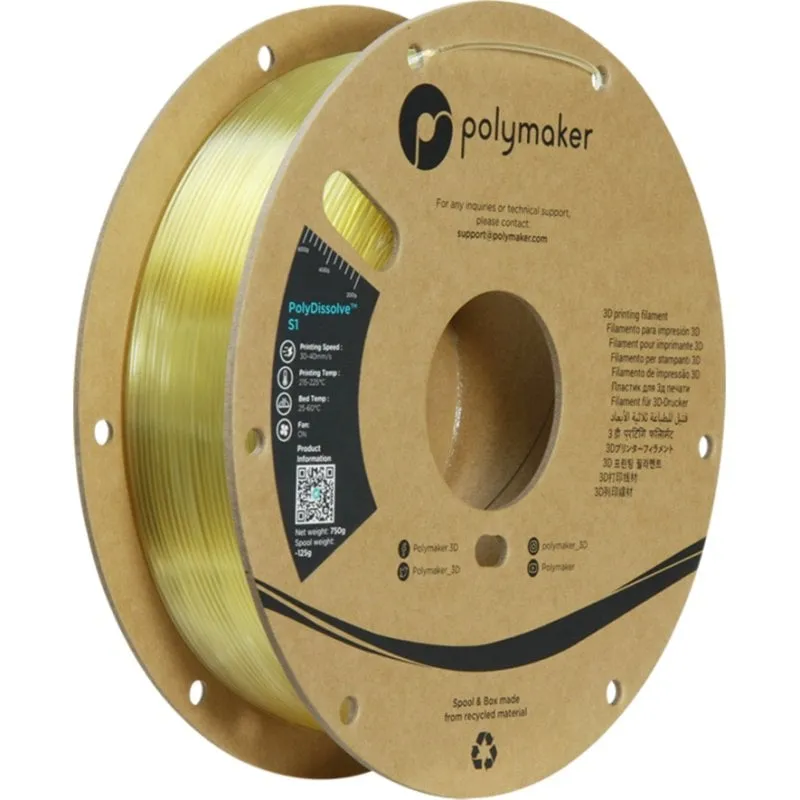 Filamento PVA Polymaker PH01001 Naturale 1,75 mm Solubile in Acqua Supporto - immagine 1