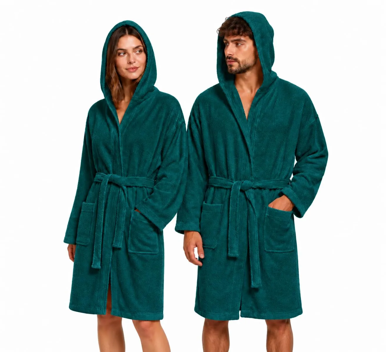 GX GARGIX Accappatoio Uomo Donna in Spugna di Cotone con Cappuccio – Morbido, Assorbente e Confortevole (IT, Testo, XL, Regular, Regular, GX/ACCSPU-PETROLIO) - immagine 1