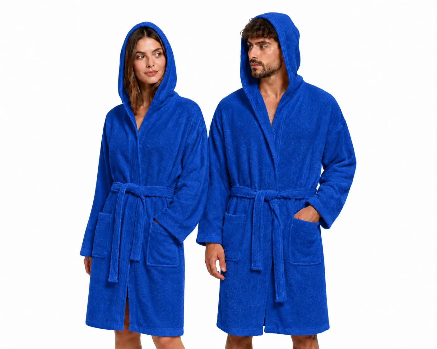 GX GARGIX Accappatoio Uomo Donna in Spugna di Cotone con Cappuccio – Morbido, Assorbente e Confortevole (IT, Testo, L, Regular, Regular, GX/ACCSPU-ROYAL) - immagine 1