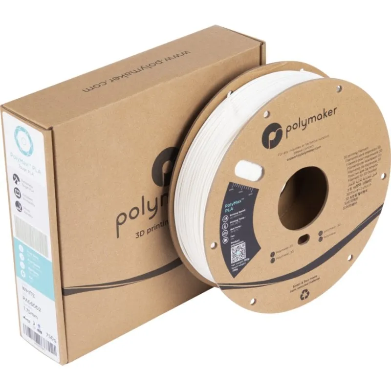 Filamento PLA Polymaker PolyMax PA06002 Bianco 1,75 mm Jam-Free Alta Resistenza - immagine 1