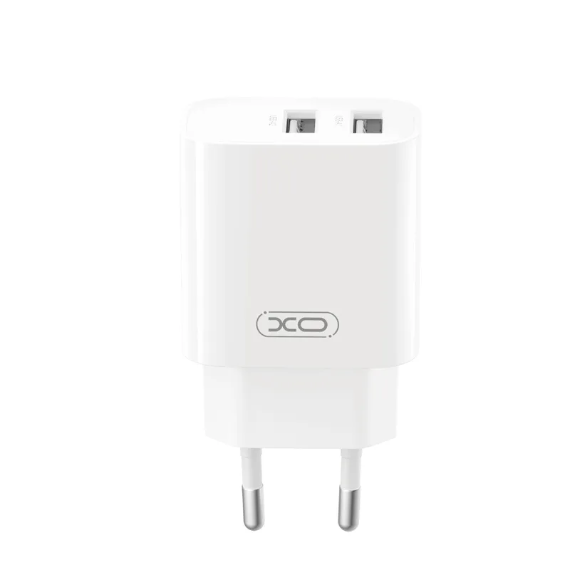 Caricabatterie da rete XO Design CE55, 12 W, 2,4 A, 2 x USB-A, Bianco - immagine 1