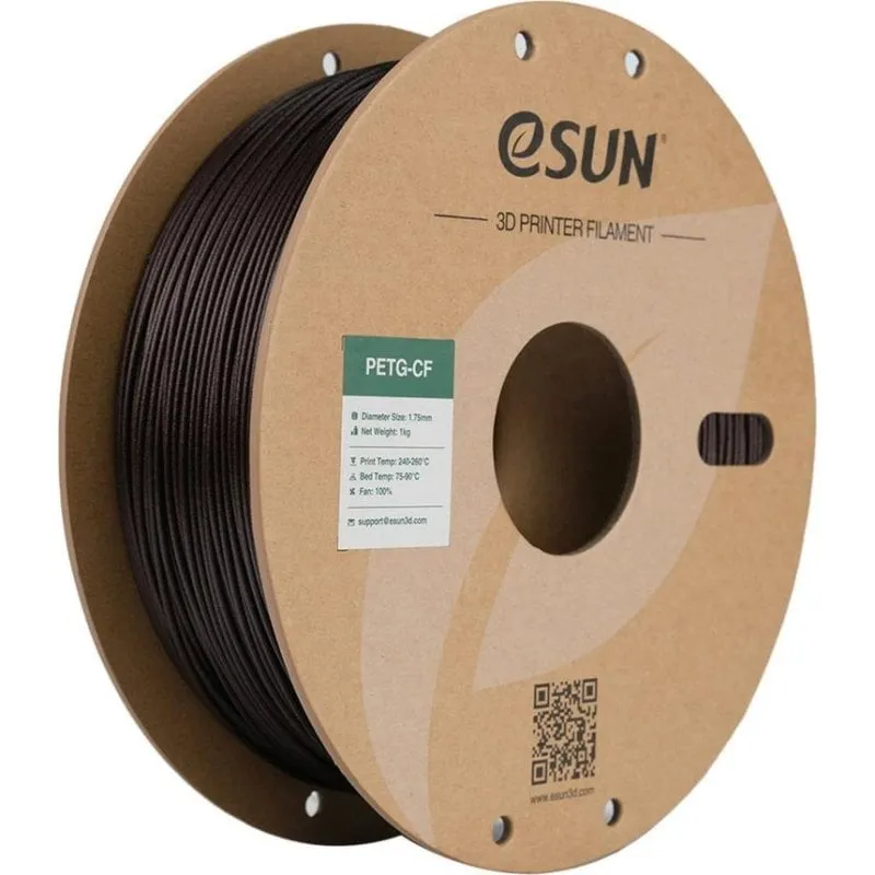 Filamento PETG-CF eSUN PETG-CF175B-BR1TZ1 Rosso 1,75 mm Superficie Opaca Alta Rigidità - immagine 1