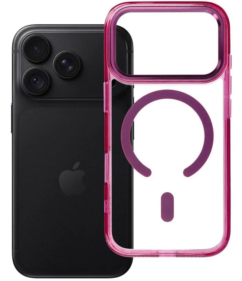 Custodia MagSafe per Apple iPhone 18 Pro / iPhone 17 Pro, OEM, Frame Clear Hybrid, color bordeaux - immagine 1