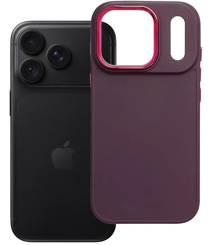 Custodia per Apple iPhone 18 Pro / iPhone 17 Pro, OEM, Frame, bordeaux - immagine 1