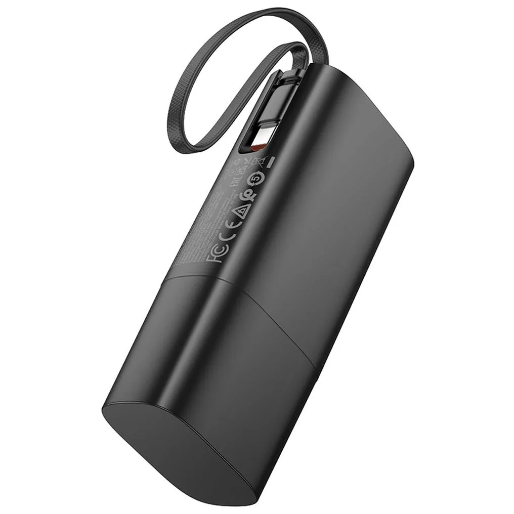 Power bank HOCO J148 2 in 1, 5000 mAh, 20 W, PD, 2 x USB-C, nera - immagine 1