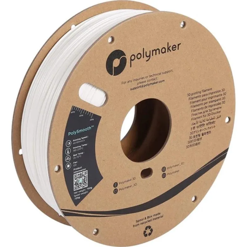 Filamento PVB Polymaker PolySmooth PJ01002 Bianco 1,75 mm Superficie Lucida - immagine 1