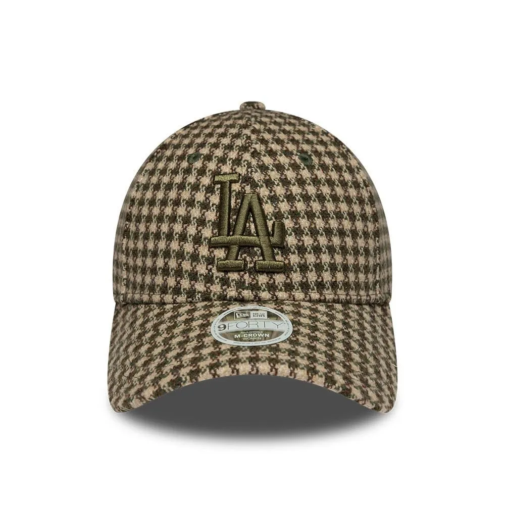 New Era Los Angeles Dodgers Houndstooth 9Forty Women M-Crown Berretto Oliv - immagine 2