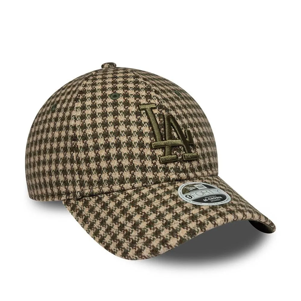 New Era Los Angeles Dodgers Houndstooth 9Forty Women M-Crown Berretto Oliv - immagine 3