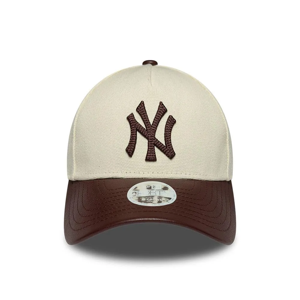 New Era New York Yankees Fabric Mix 9Forty Women M-Crown Cappellino Beige - immagine 2