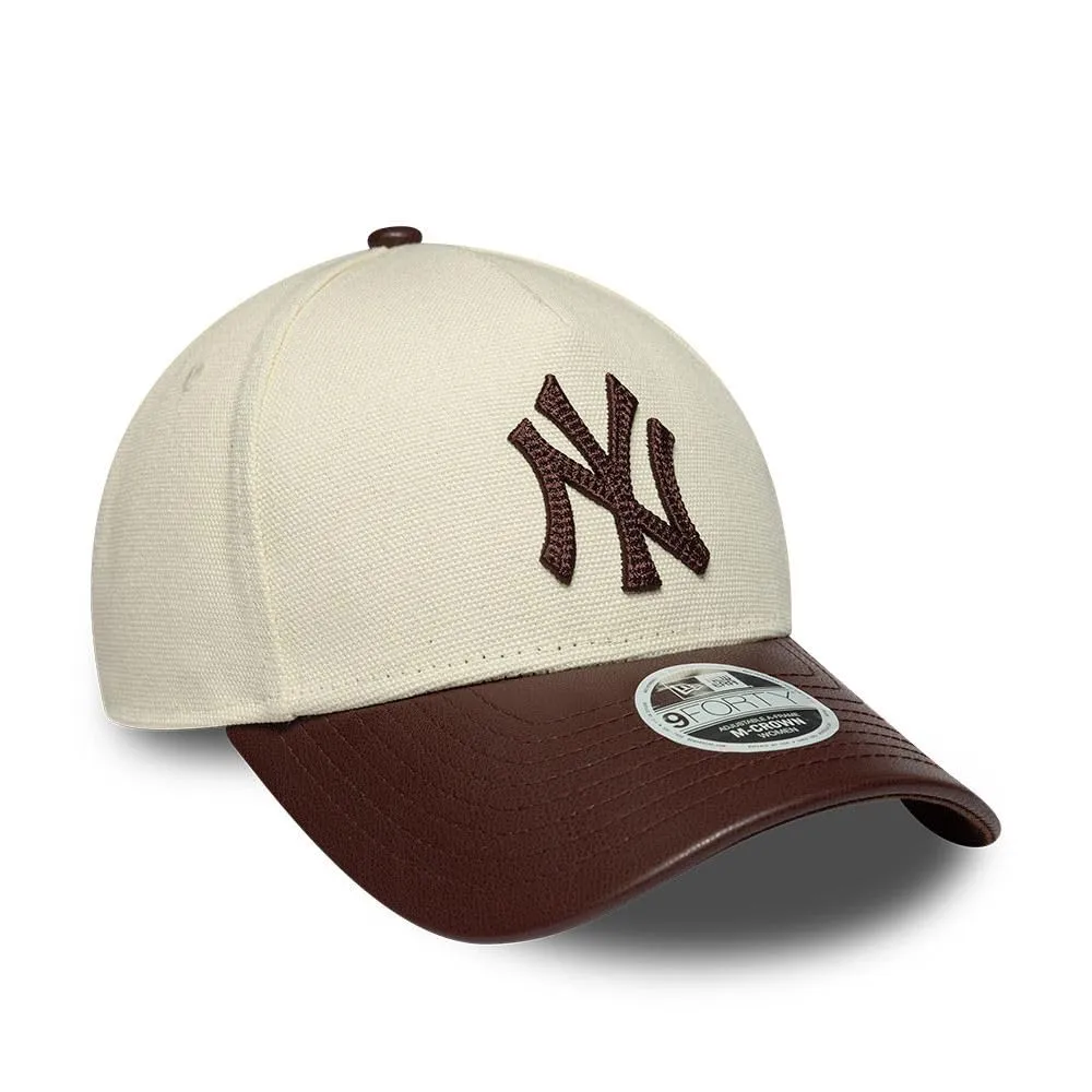 New Era New York Yankees Fabric Mix 9Forty Women M-Crown Cappellino Beige - immagine 3