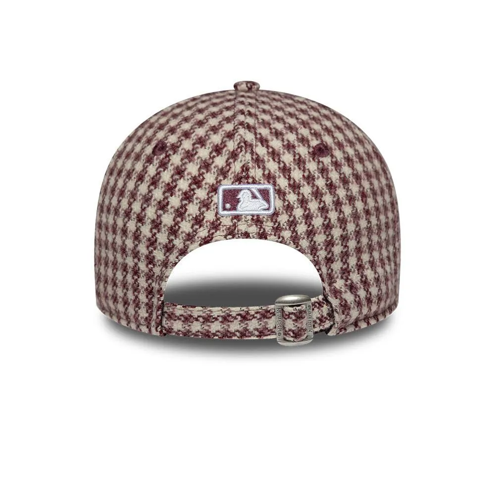New Era New York Yankees Houndstooth 9Forty Women M-Crown Berretto Bordeau - immagine 4