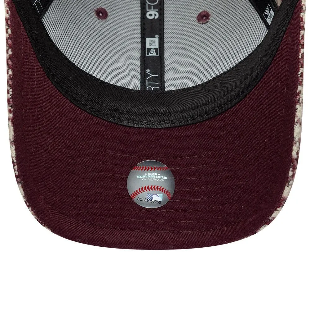 New Era New York Yankees Houndstooth 9Forty Women M-Crown Berretto Bordeau - immagine 5