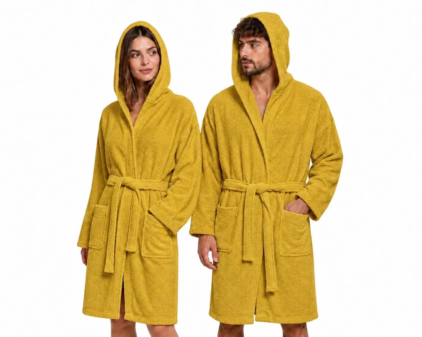 GX GARGIX Accappatoio Uomo Donna in Spugna di Cotone con Cappuccio – Morbido, Assorbente e Confortevole (IT, Testo, M, Regular, Regular, GX/ACCSPU-OCRA) - immagine 1
