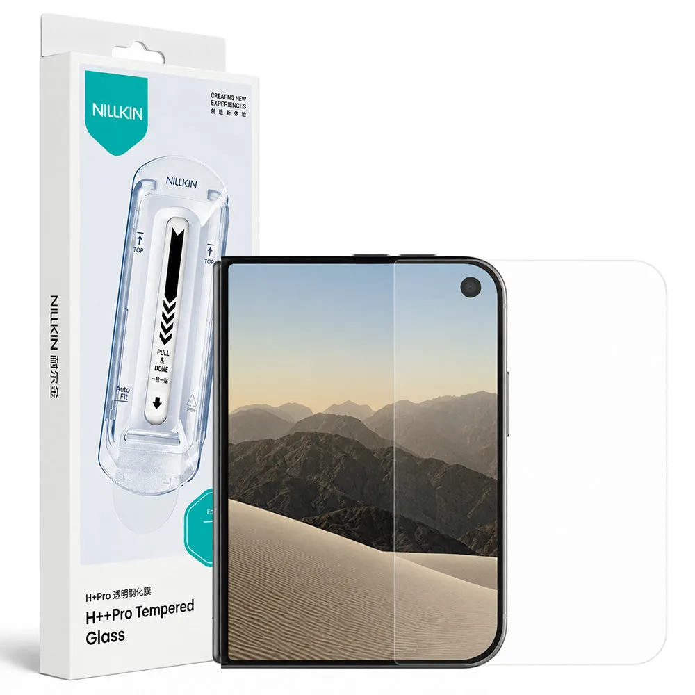 Pellicola protettiva per schermo esterno Nillkin H+ Pro con applicatore per Apple iPhone Duo, vetro temperato, adesivo integrale - immagine 1