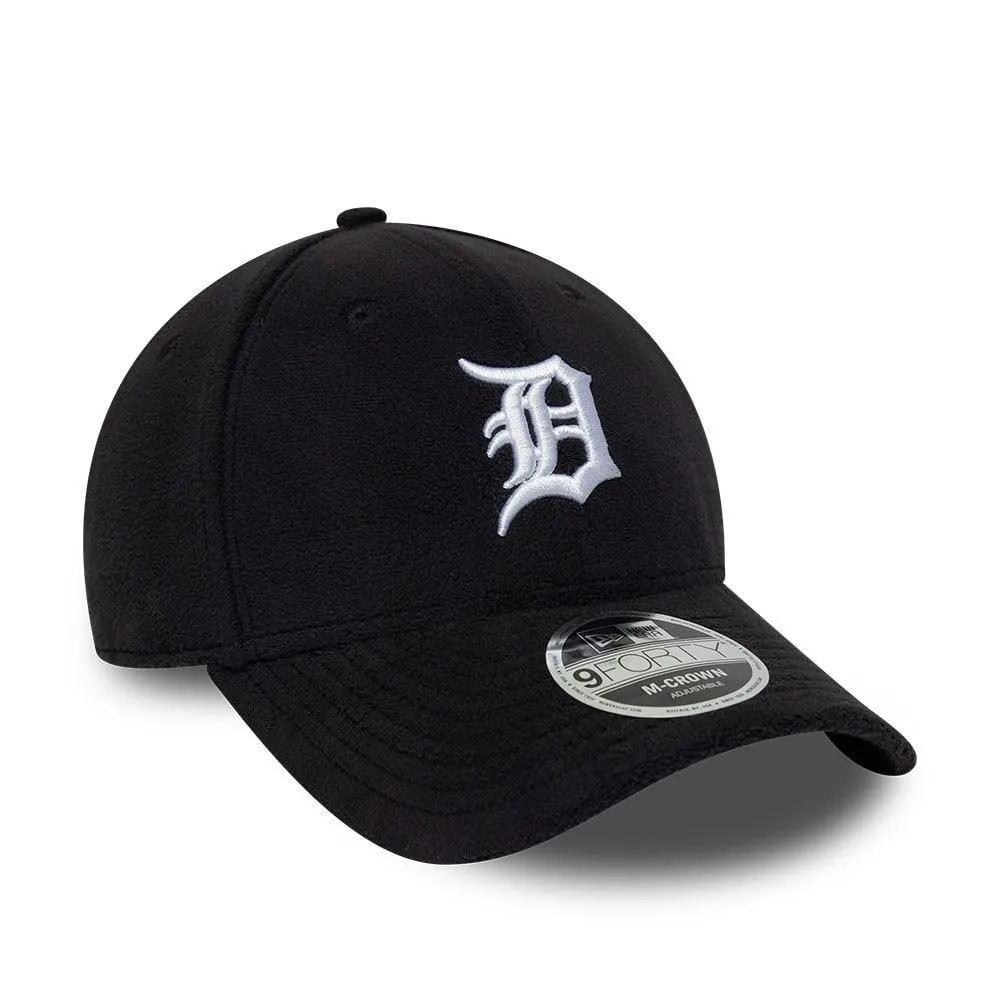New Era Detroit Tigers Fleece 9Forty Adjustable M-Crown Cappellino di Nero - immagine 3