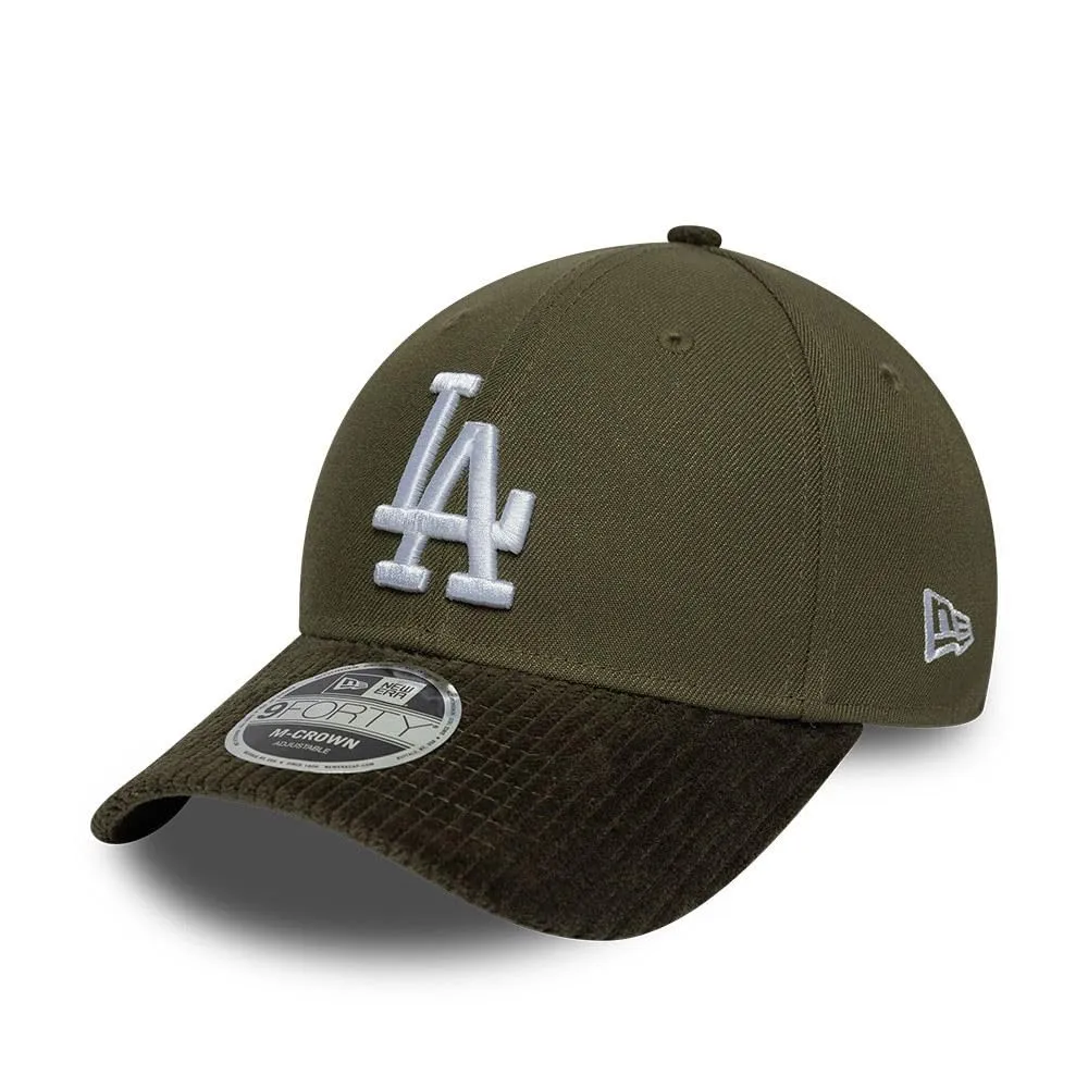 New Era Los Angeles Dodgers Cord Visor 9Forty M-Crown Cappellino di Verde - immagine 1