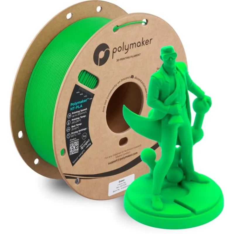 Filamento PLA-HT Polymaker PA17006 Verde 1,75 mm Alta Stabilità Termica Easy Print - immagine 1