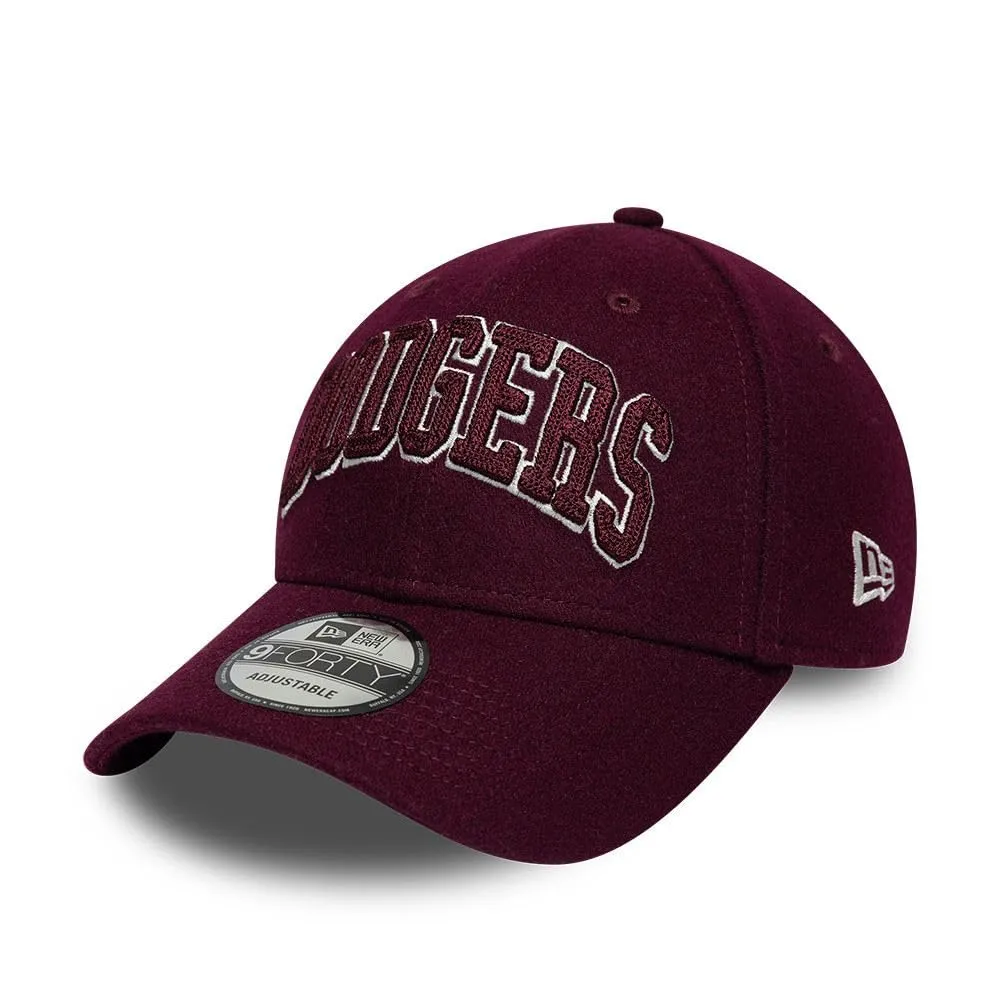 New Era Los Angeles Dodgers Wordmark 9Forty Adjustable Cappellino Bordeaux - immagine 1