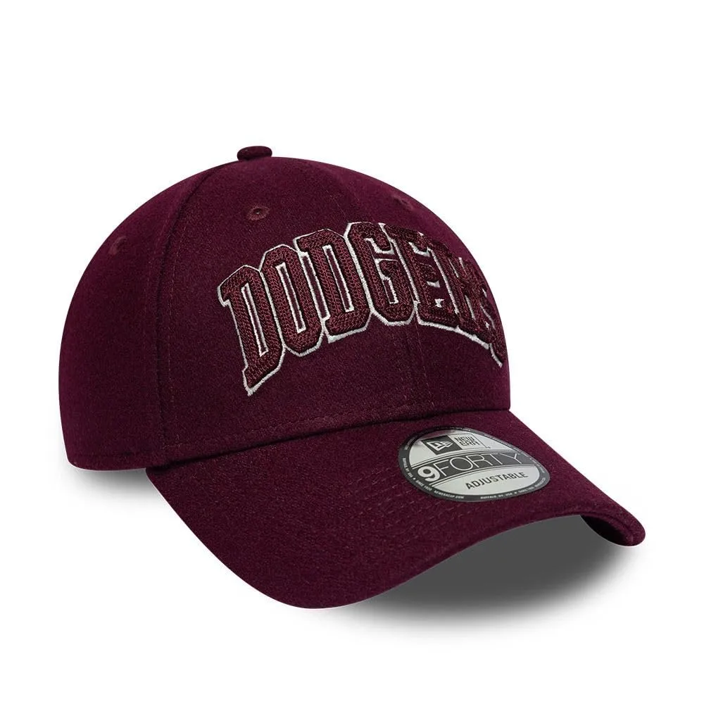 New Era Los Angeles Dodgers Wordmark 9Forty Adjustable Cappellino Bordeaux - immagine 3