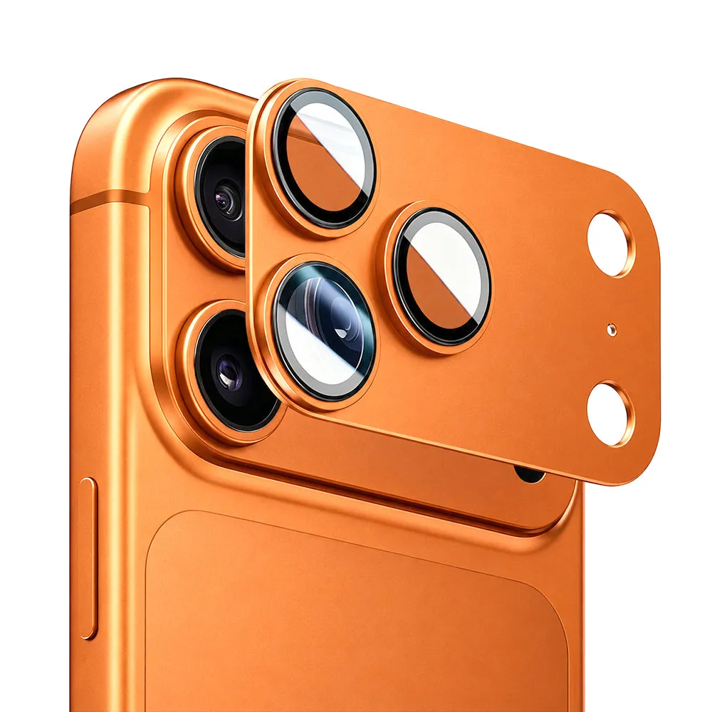 Pellicola protettiva per fotocamera posteriore Blueo Integrated Metal per Apple iPhone 17 Pro, vetro temperato, arancione - immagine 1