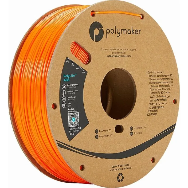 Filamento ABS Polymaker PolyLite PE01009 Arancione 1,75 mm Bassa Emissione Odori - immagine 1
