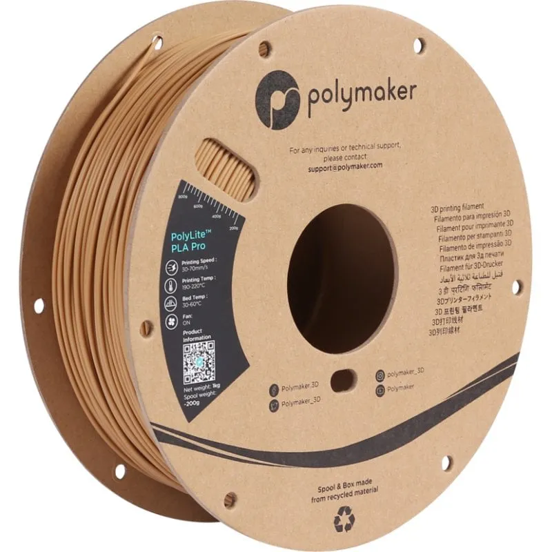 Filamento PLA Polymaker PolyLite PLA PRO PA07027 Beige 1,75 mm Alta Resilienza - immagine 1