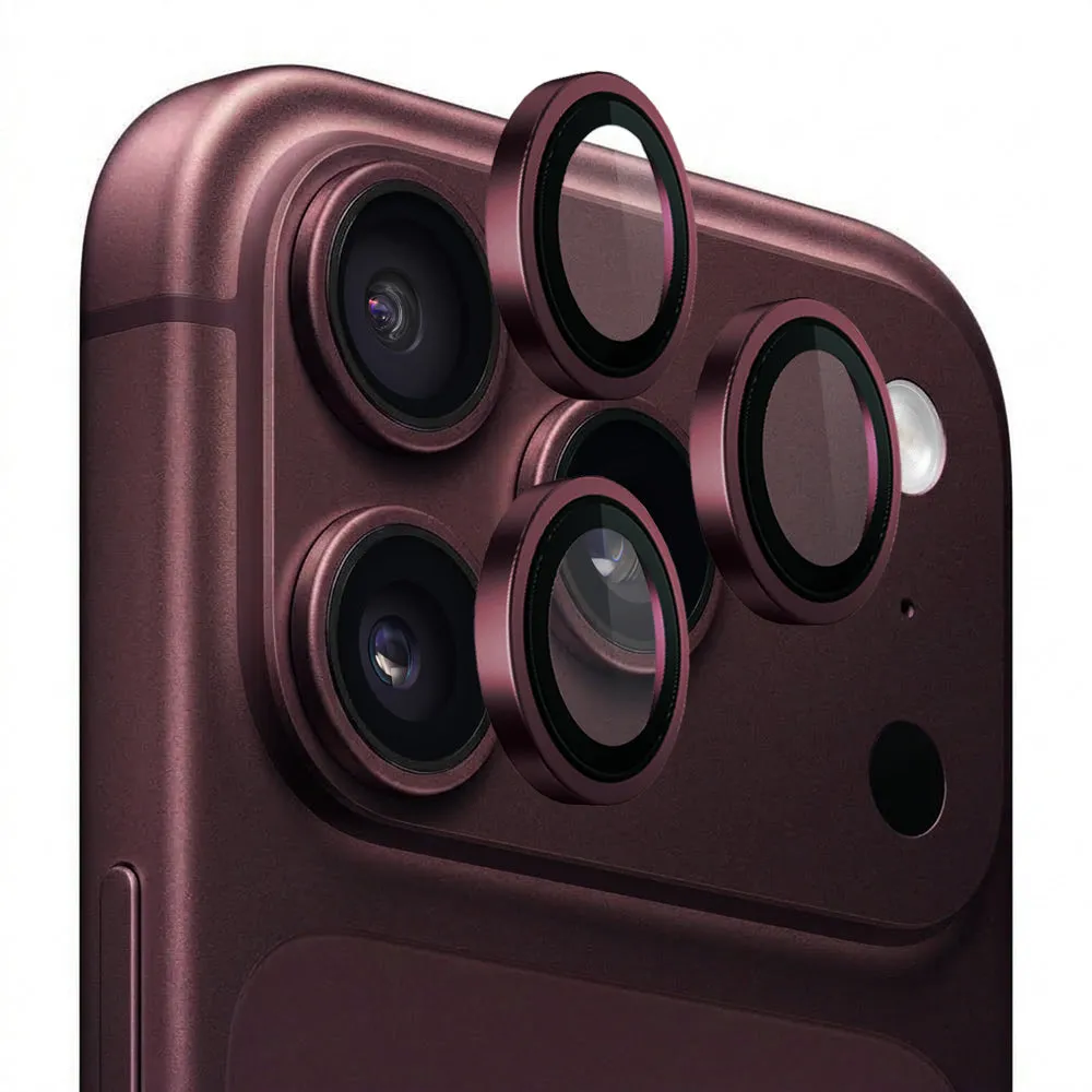 Pellicola protettiva per fotocamera posteriore Blueo Metal Frame per Apple iPhone 18 Pro / 18 Pro Max, vetro temperato, bordeaux - immagine 1