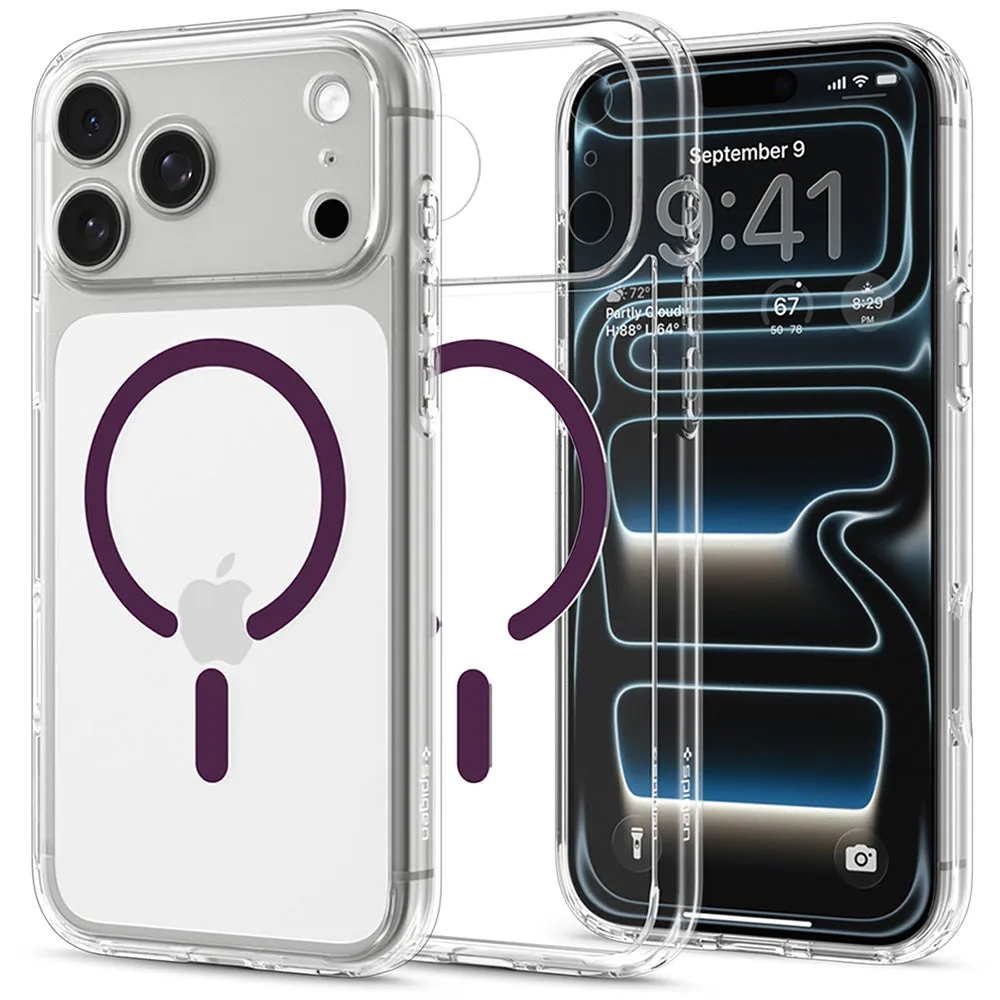 Custodia MagSafe per Apple iPhone 18 Pro / 17 Pro, Spigen, Ultra Hybrid, bordeaux trasparente ACS12335 - immagine 1