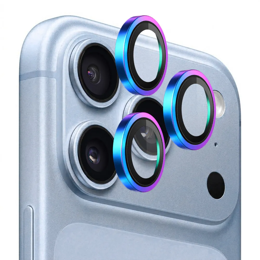Pellicola protettiva per fotocamera posteriore Blueo Metal Frame per Apple iPhone 18 Pro / 18 Pro Max, vetro temperato, multicolore - immagine 1