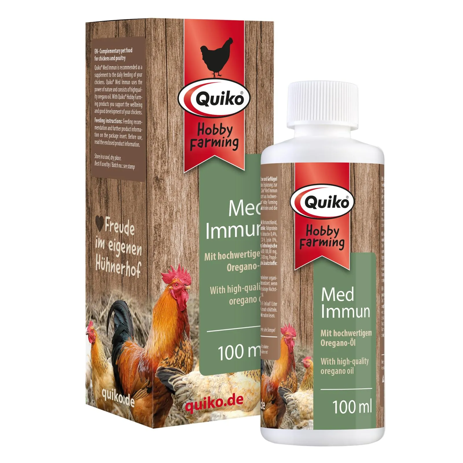 Quiko Hobby Farming – Med Immun per Pollo 100 ml – Vitamine per Pollo – Accessori per Pollo - immagine 1