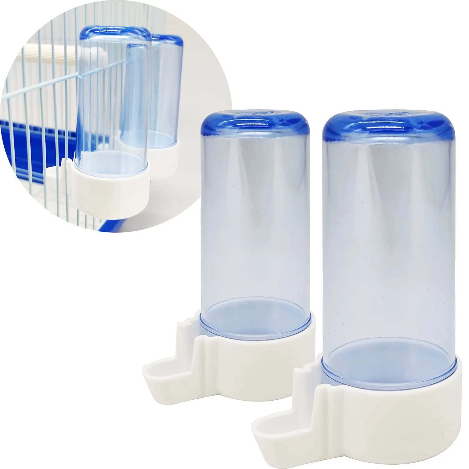 BPS® - 2 ciotole per cibo e acqua per gabbia grande per pappagalli e conigli, taglia S, lunghezza 9,7 cm, BPS-102838 - immagine 1