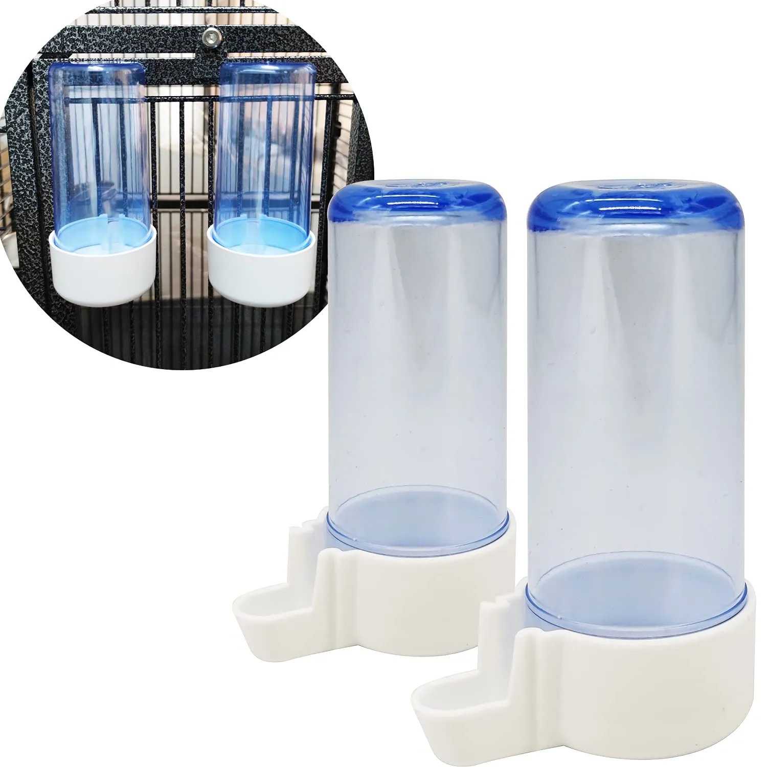 BPS 2 Pezzi Grande Mangiatoia/Beverino per Gabbia per Conigli Pappagalli Taglia L Lunghezza 13 cm BPS-15403 x 2 - immagine 1