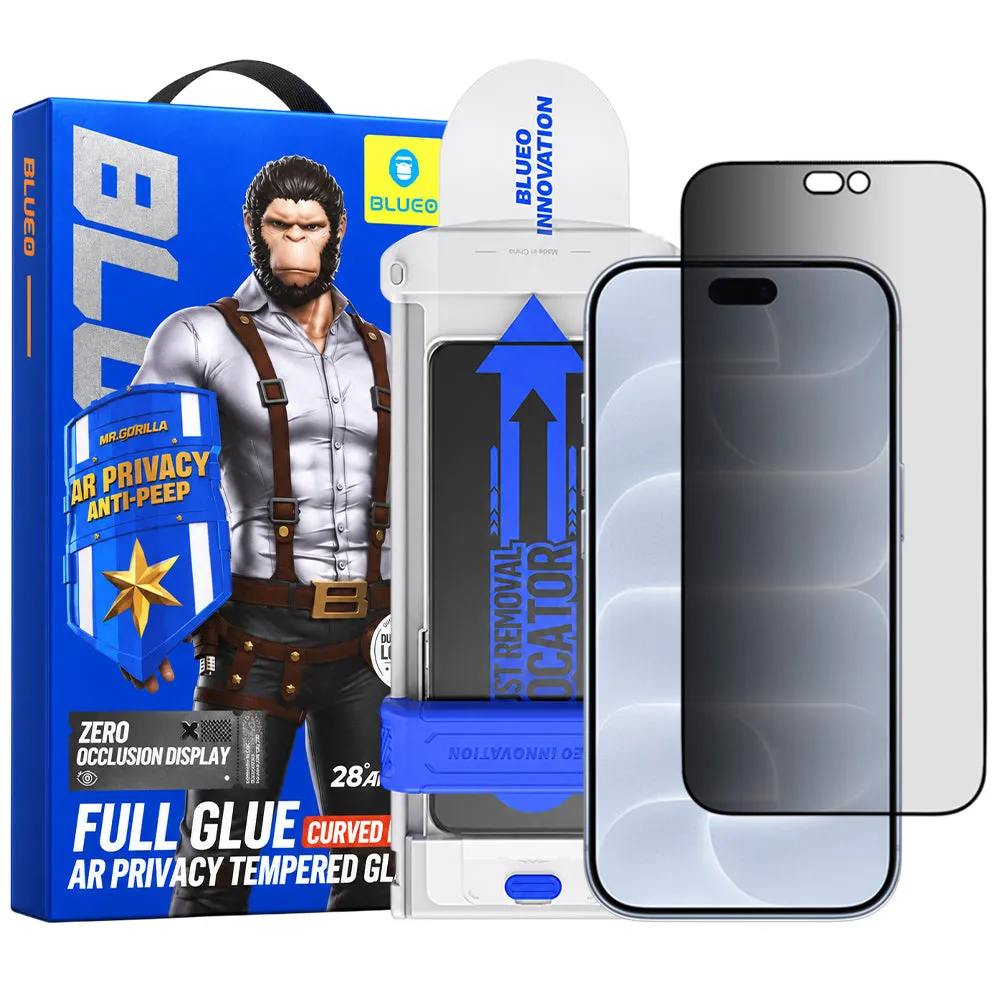 Pellicola protettiva per schermo Privacy Blueo Anti Peep AR Applicator Pro per Apple iPhone 18 Pro, vetro temperato, Full Glue, 3D - immagine 1