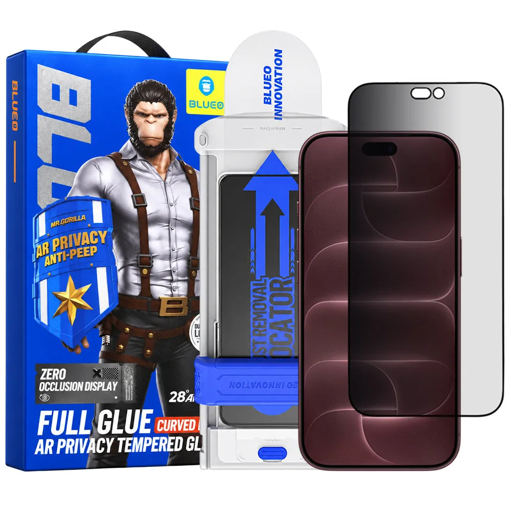 Pellicola protettiva per schermo Privacy Blueo Anti Peep AR Applicator Pro per Apple iPhone 18 Pro Max, vetro temperato, Full Glue, 3D - immagine 1