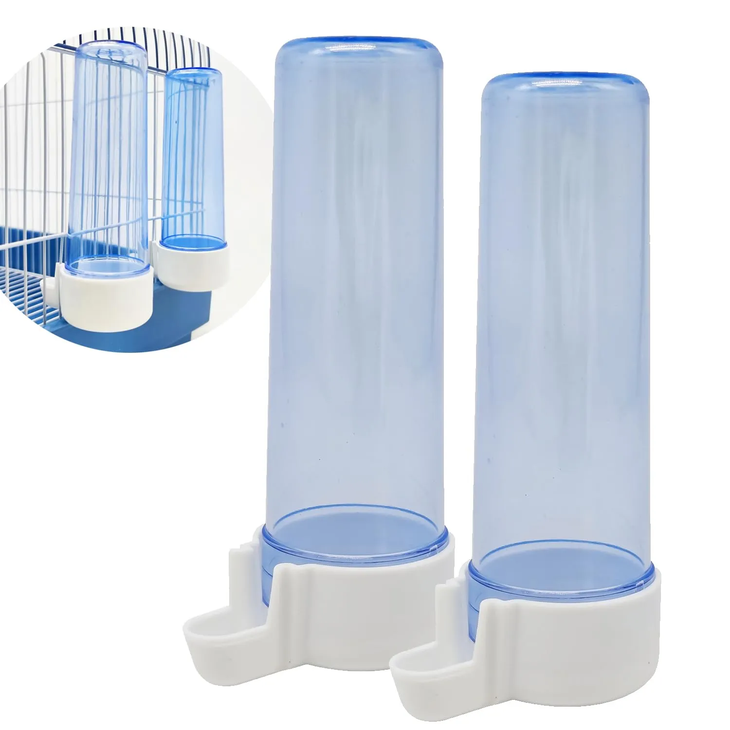 BPS BUENA PET SHOP 2 pz mangiatoio/abbeveratoio per gabbia grande per pappagallo coniglio taglia L, lunghezza 12,5 cm - immagine 1