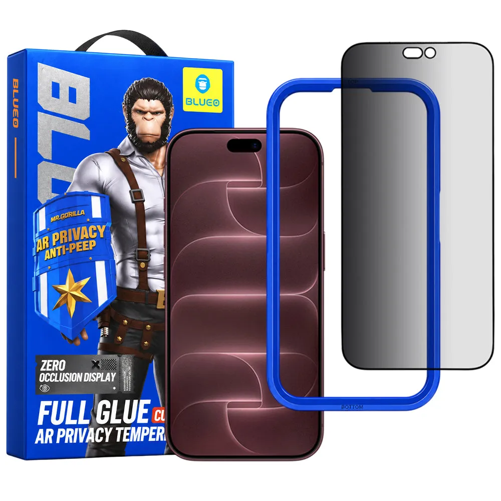 Pellicola protettiva per schermo Privacy Blueo Anti Peep AR per Apple iPhone 18 Pro Max, vetro temperato, Full Glue, 3D - immagine 1