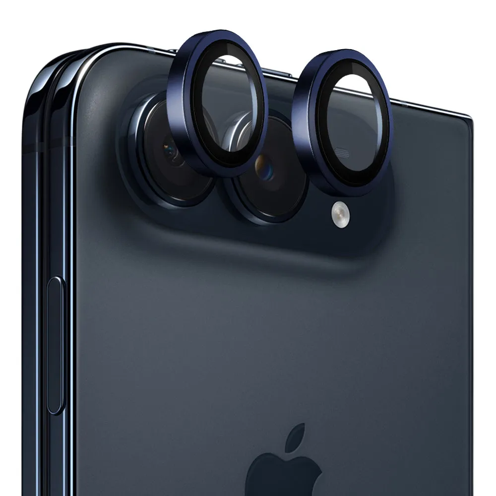 Pellicola protettiva per fotocamera posteriore Blueo Metal Frame per Apple iPhone Duo, vetro temperato, blu - immagine 1