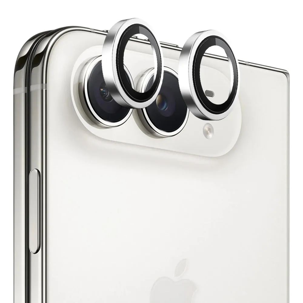 Pellicola protettiva per fotocamera posteriore Blueo Metal Frame per Apple iPhone Duo, vetro temperato, argento - immagine 1