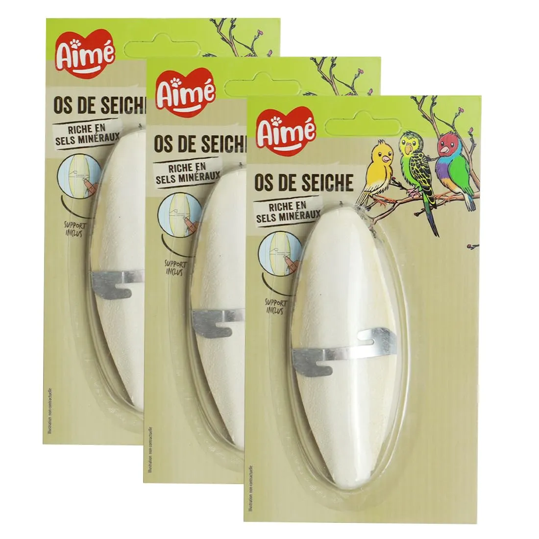 PHCOZY 3 PCS Osso di Seppia,Osso di Seppia per Pappagalli,Osso di Seppia per Tartarughe,Osso di Seppia per Uccelli,Osso di Seppia Naturale,con 3 Supporti in Metallo 11-13cm - immagine 7