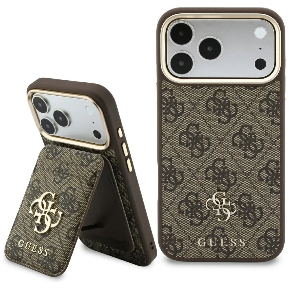 Custodia MagSafe per Apple iPhone 18 Pro Max / 17 Pro Max, Guess, 4G Cardslot, Marrone - immagine 1